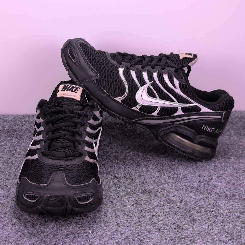 Nike Air Torch 4 Running Shoes Womens 9 Black Silver 343851-010 Sneakers VTG